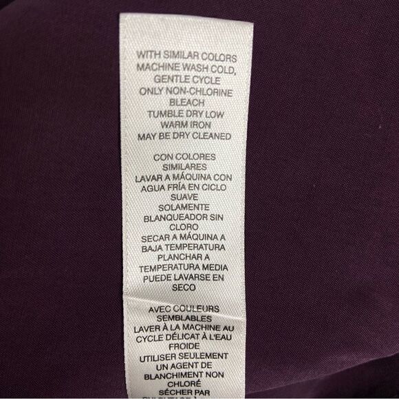 Chico’s Plum Button Down Shirt Long Sleeve with Roll Tab Women’s Size Large - Picture 6 of 14